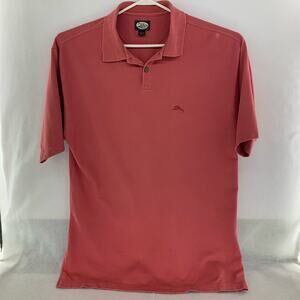 Tommy Bahama Men's Large Coral Red 100% Cotton Pique Polo Shirt